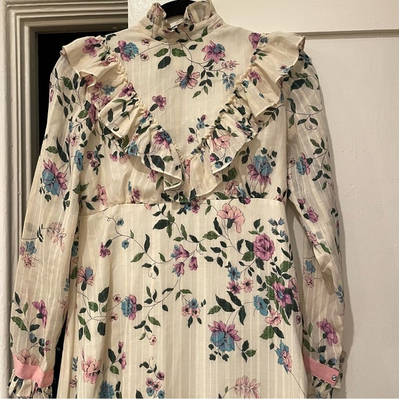 Vintage Dresses & Skirts - Vtg 70’s Floral 🌸 Maxi Dress Puffy Long Sleeve Cottagecore